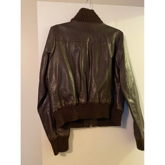 Brown Leather Bomber - Picture 2 of 2